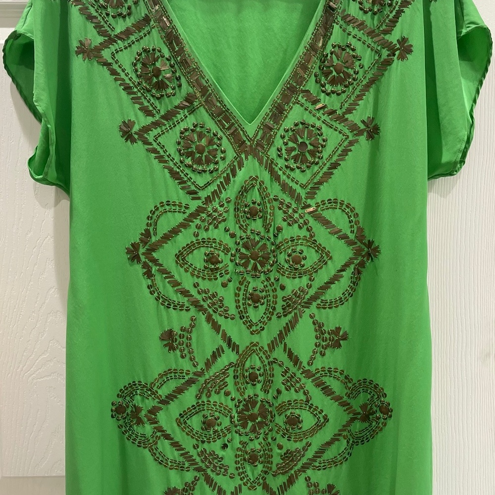 Hale Bob metal beaded boho shift dress